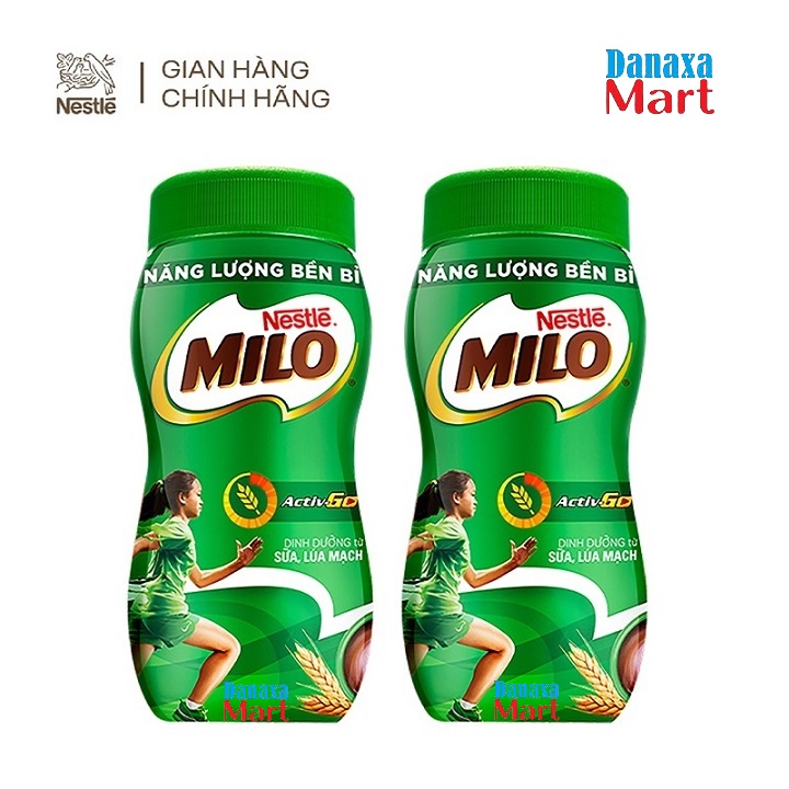 Combo 2 Hủ Thức uống lúa mạch Nestlé Milo nguyên chất Hũ nhựa 400g