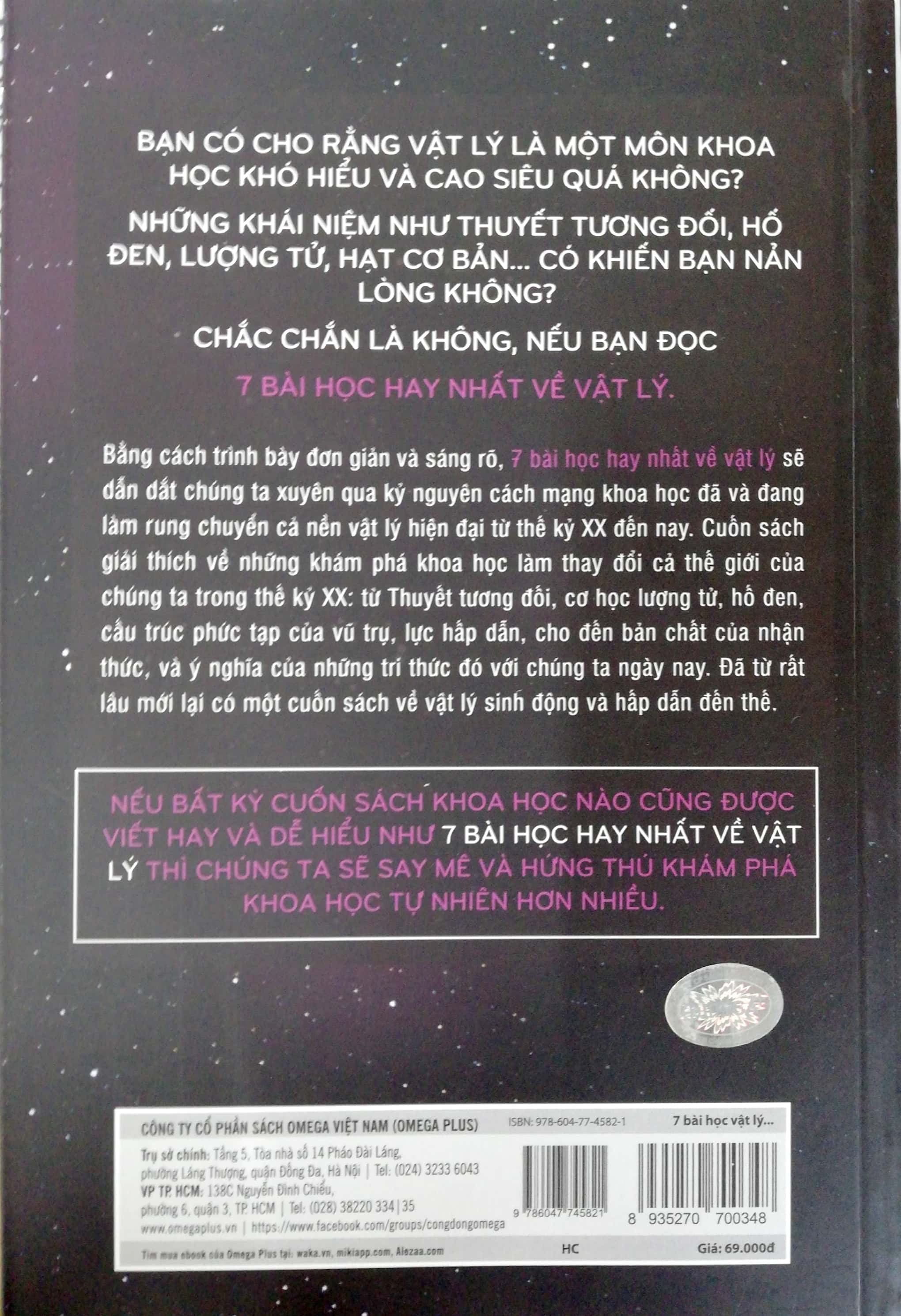 Sách Alphabooks - 7 Bài Học Hay Nhất Về Vật Lý (Tái Bản 2018)