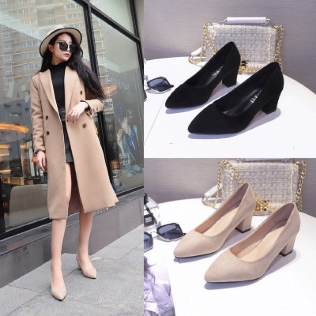 GIÀY CAO GÓT BÍT MŨI 5 PHÂN DA LỘN