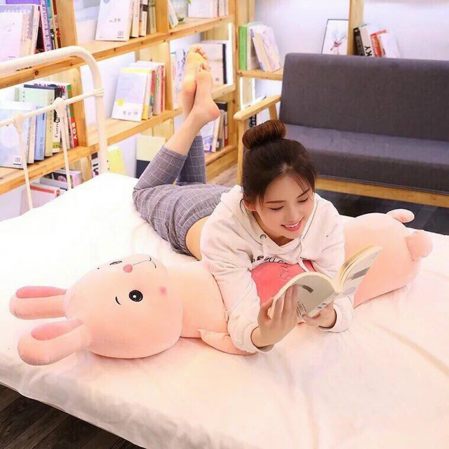 [HCM-SIÊU TO- DÀI 1 MÉT]Gối Ôm Gấu Bông Hình Thú Nghộ Nghĩnh Đáng Yêu Cao Cấp Chất Vải Mền Mịn Và Mát,Dài 1m. Gấu Bông Thỏ Dễ Thương Cho Bé Gái