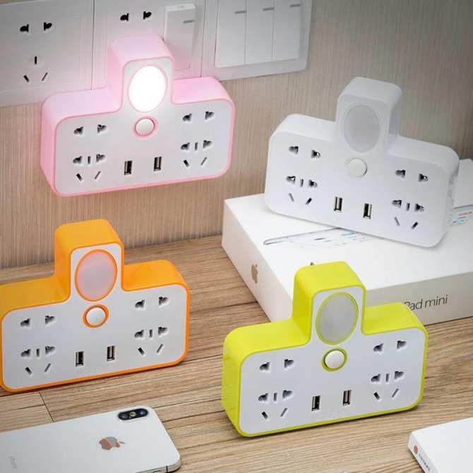 Bộ Chia Ổ Điện 2 Cổng USB Có Đèn