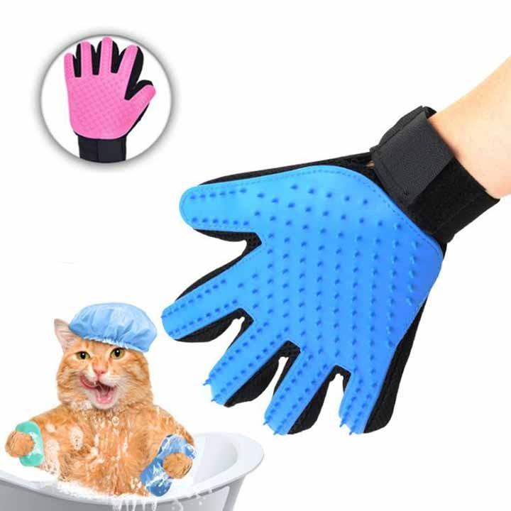 Găng tay tắm cho chó mèo, chải lông và massage thú cưng tiện lợi - DMA store