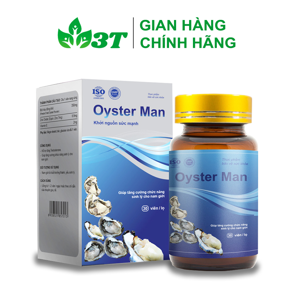 Tăng Cường Sinh Lý Nam Oyster Man (30 Viên) Hỗ Trợ Sinh Lý, Xuất Tinh Sớm, Loạn Cương Dương, Tinh Trùng Loãng Yếu
