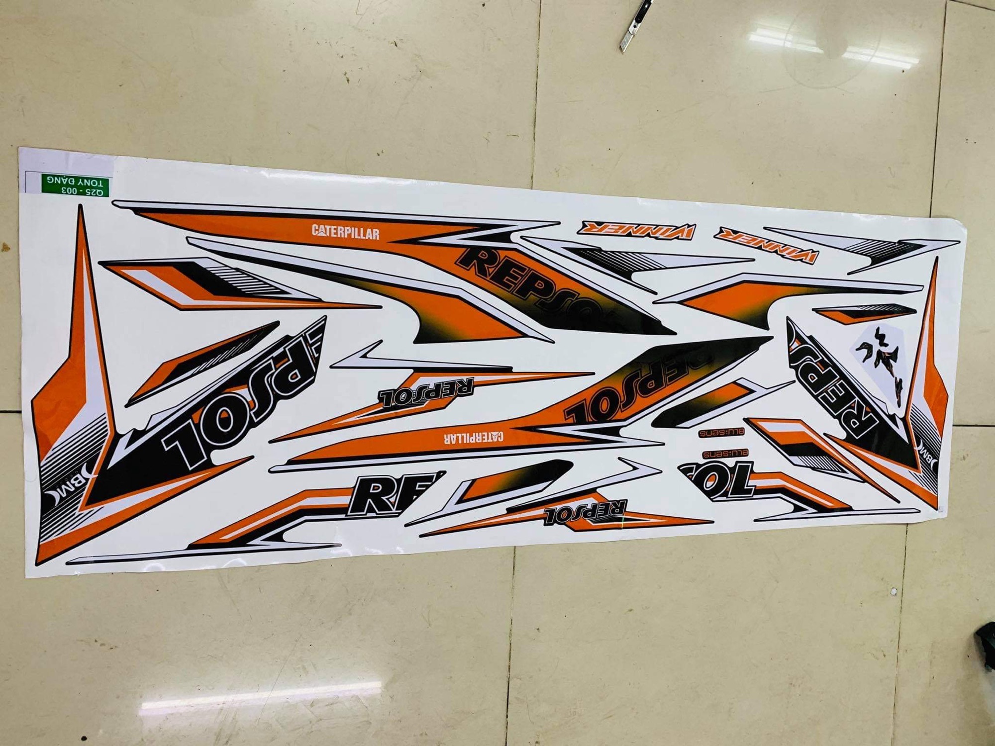 [HCM]Tem rời winnerX repsol đen cam 3 lớp