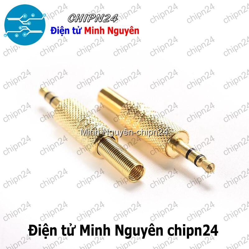 [1 cái] (F113.6) Đầu Jack Audio 3.5mm Vàng hàn dây Stereo - HH005264