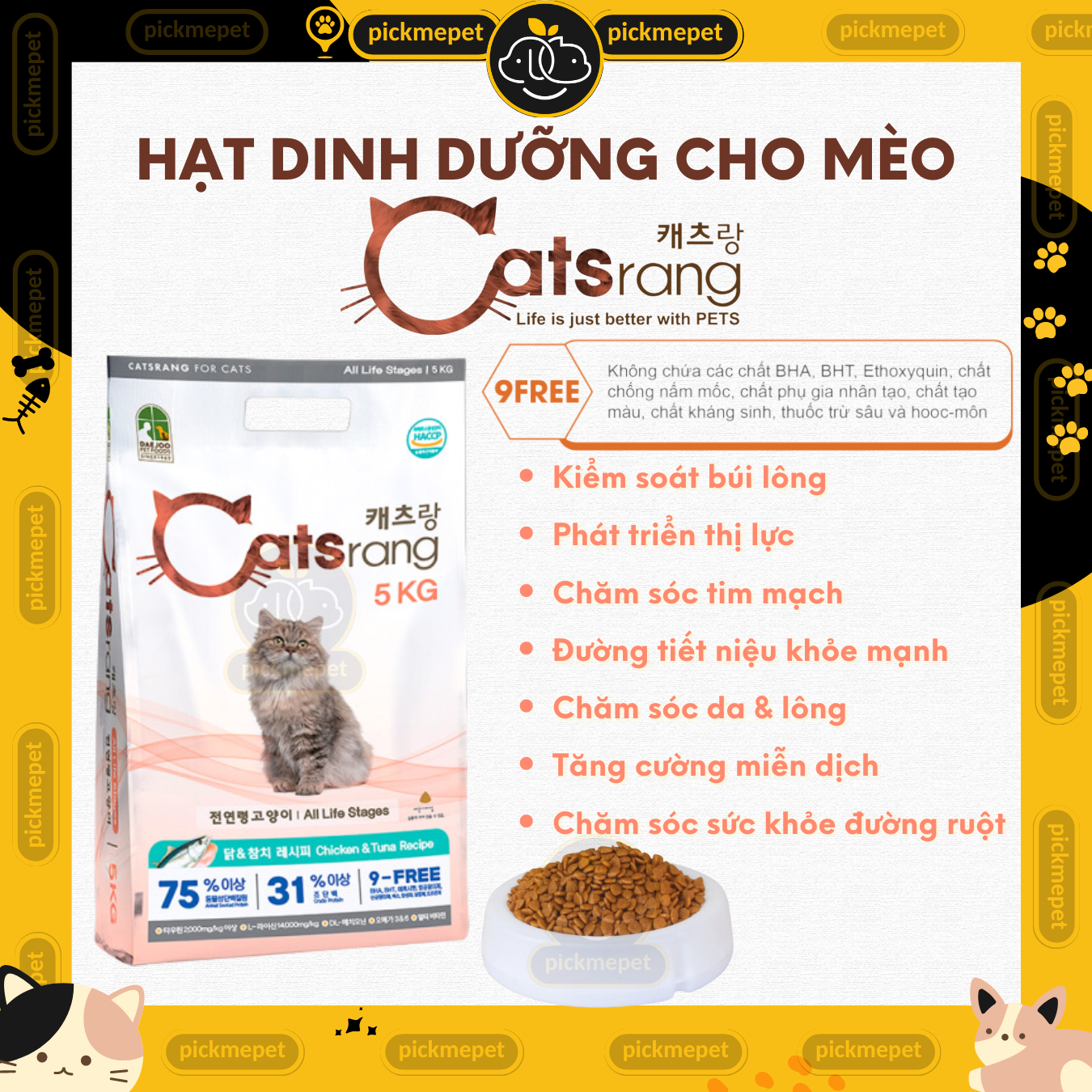 Hạt Catsrang Cho Mèo Mọi Lứa Tuổi 5kg