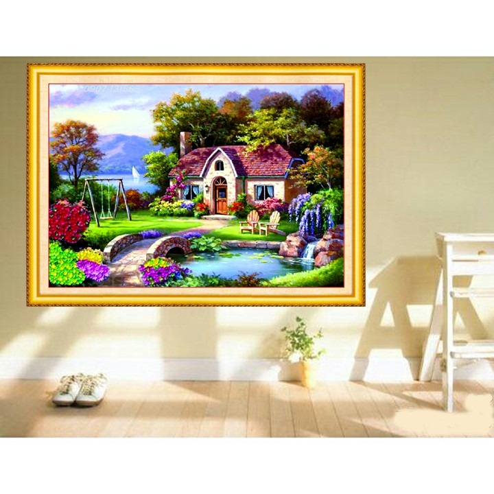 Tranh đính đá Venus VS149 Tổ ấm hạnh phúc kích thước 83x60cm giá tốtBộ Sản phẩm bao gồm: -Đá , Vải In sẵn 100% có phủ keo - Bút Chấm, Khay đựng, Hạt đá -Đây là bộ nguyên liệu - Phụ Kiện, Mua về tự làm, Chưa có khung, Chưa Thành Phẩm