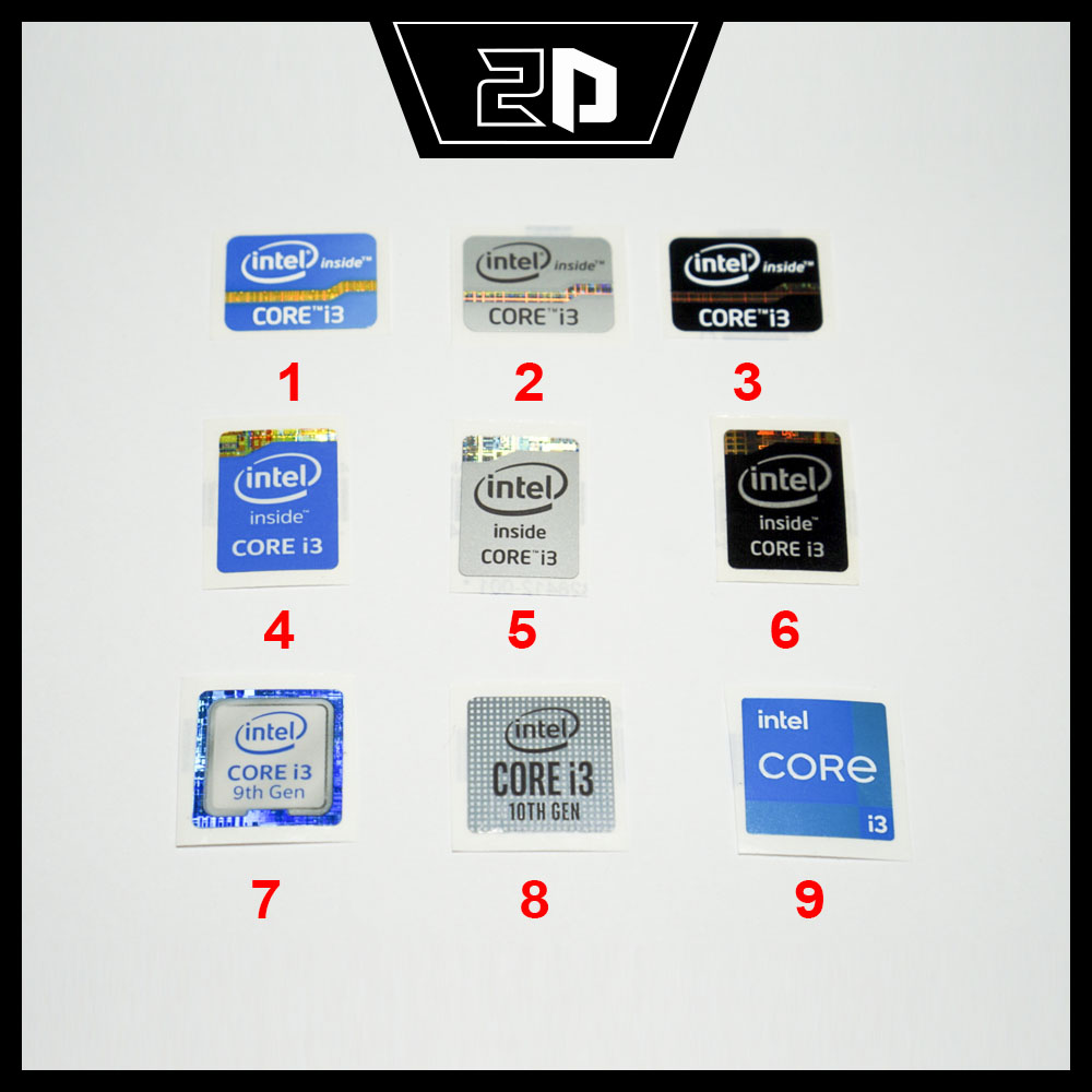 Sticker intel core i3 trang trí Laptop/PC/Mobile