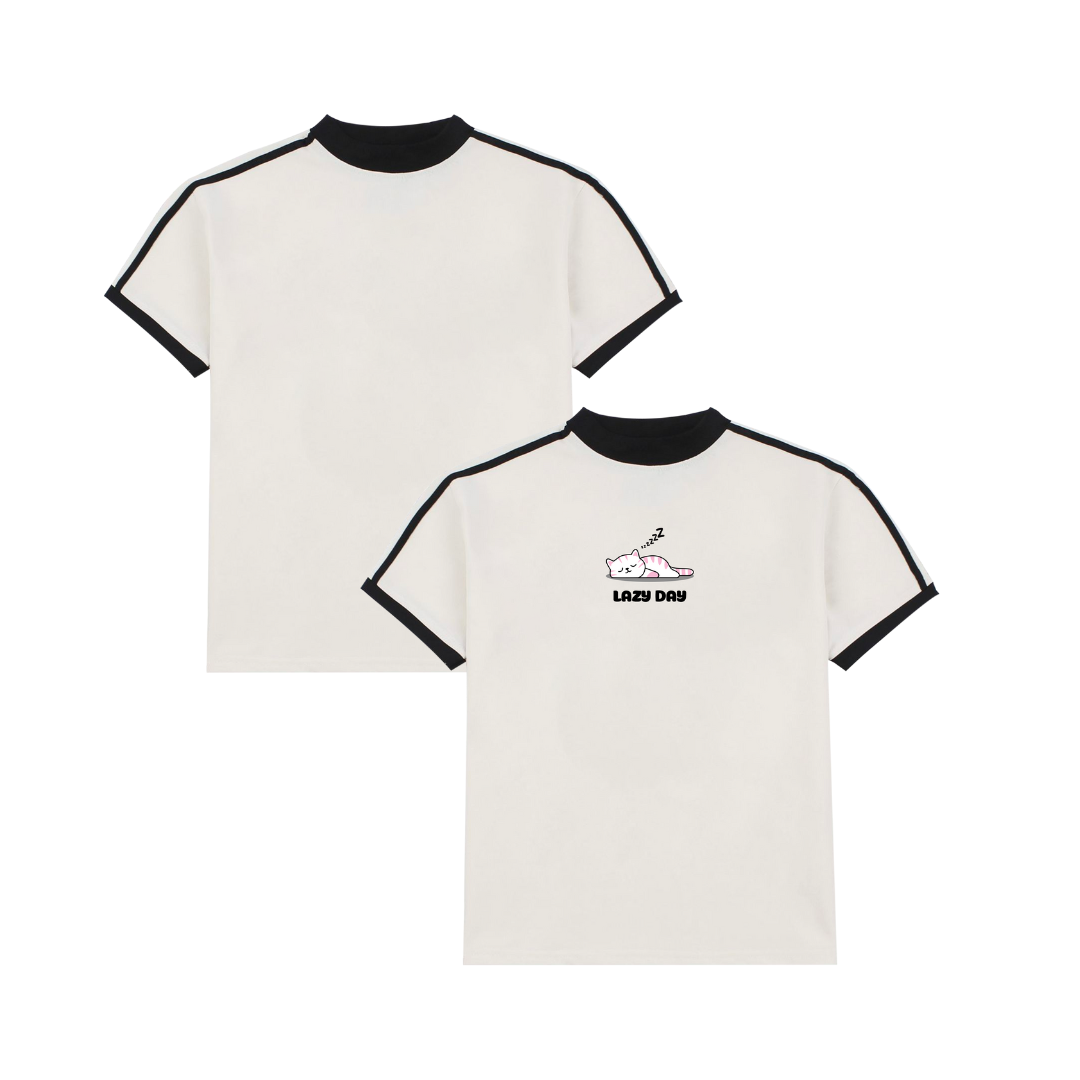 Áo thun Babytee Teeworld Cat Lazy Day Form Fit Chất Thun Co Dãn
