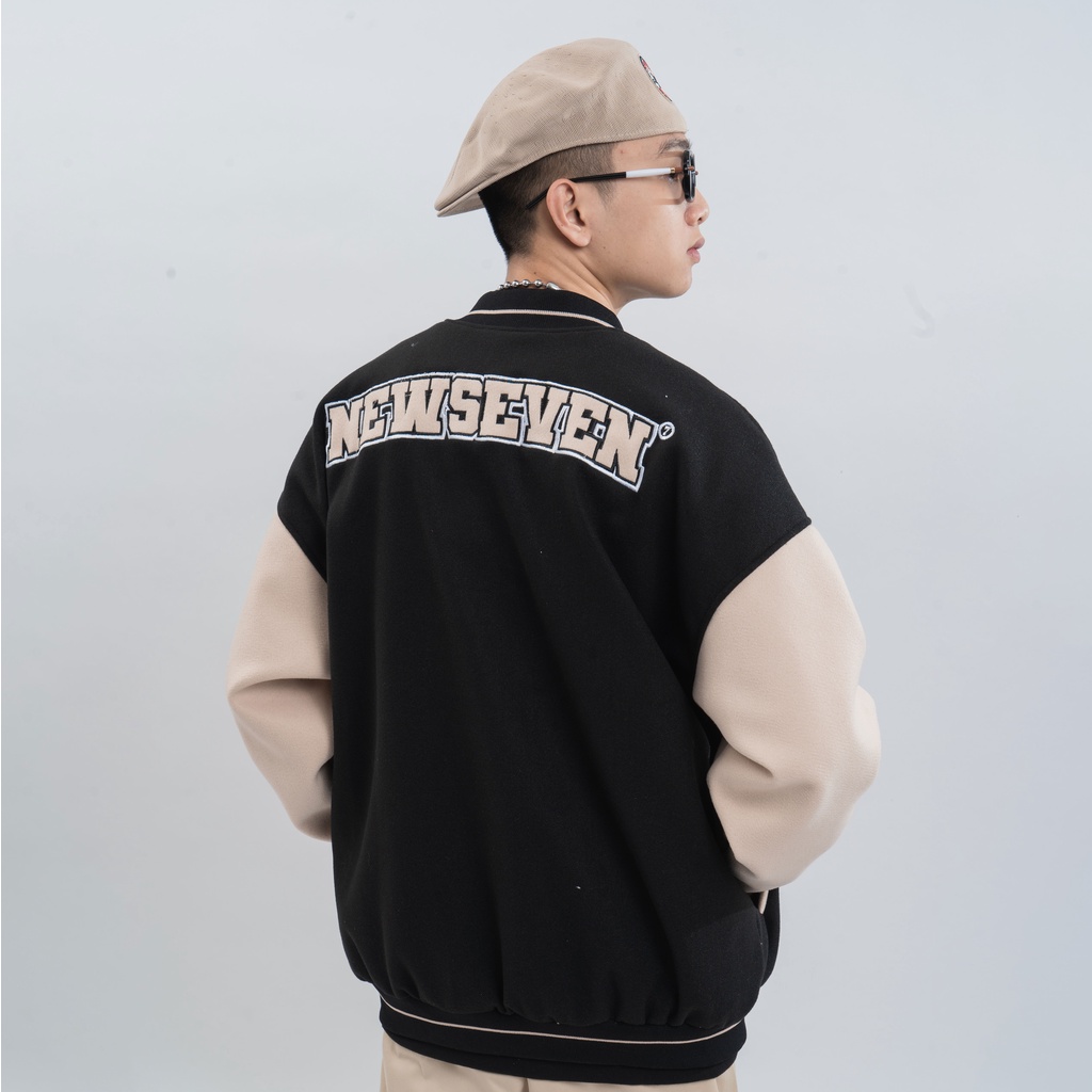 Áo Khoác Bomber Varsity Dạ NEWSEVEN Typo Jacket V01