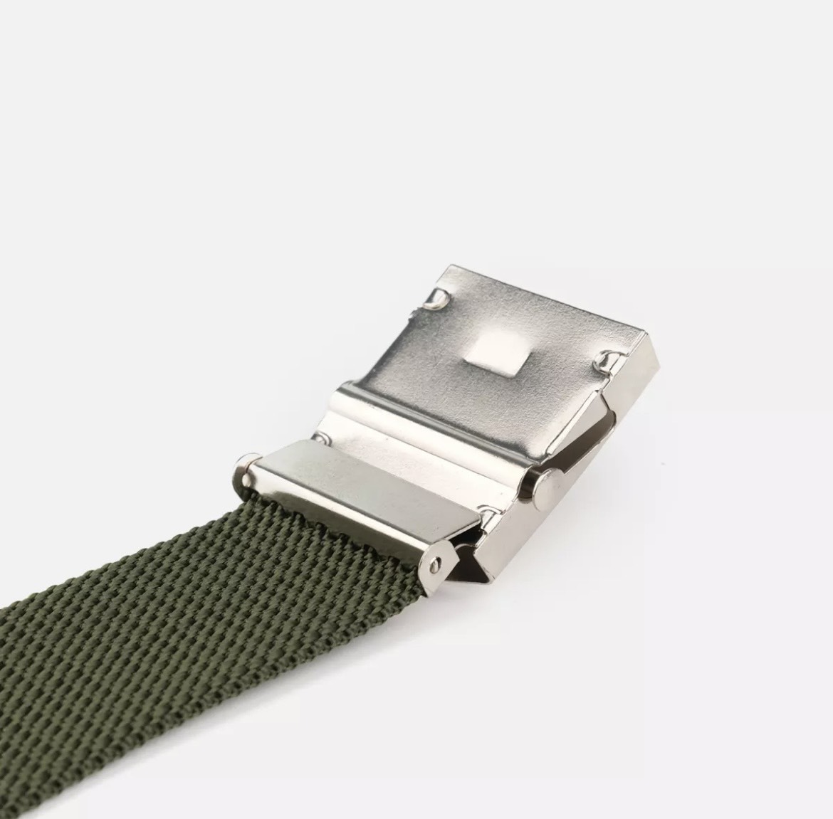 [MUA 2 FREE SHIP]THẮT LƯNG DÙ XANH MẶT TRẮNG CAO CẤP