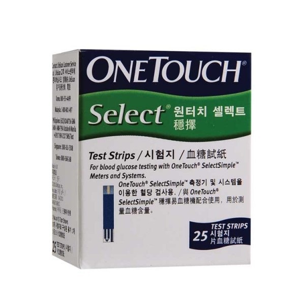 que thử đường huyết one touch select hộp 25 que