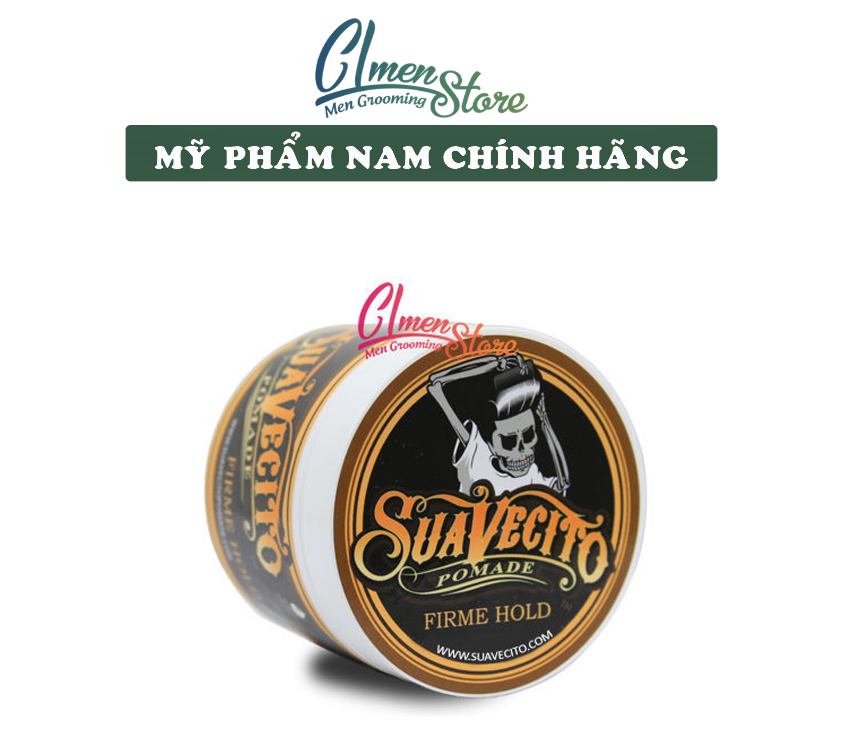 Sáp vuốt tóc Suavecito Firme Hold Pomade 4oz và 32oz | Pomade tạo kiểu tóc