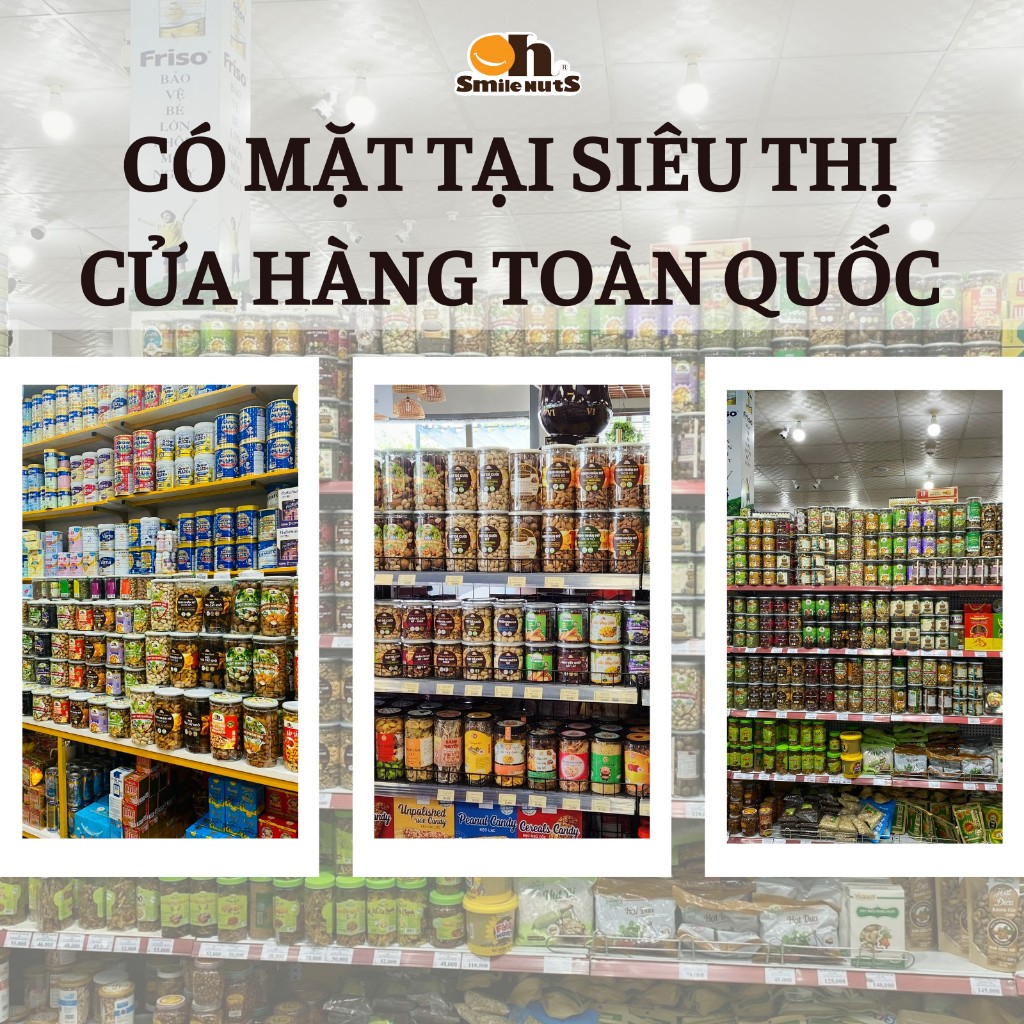 Hạt Điều Bình Phước Rang Muối Oh Smilenuts, Hạt Điều Nguyên Vị - Hạt Dinh Dưỡng Hũ 250-500g