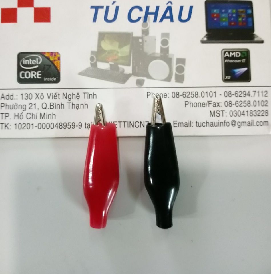 Kẹp điện (loại đầu kẹp rời cặp lớn - nhỏ; dây kẹp điện 45cm)