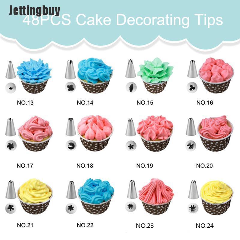[Jettingbuy] Stainless Steel Icing Piping Nozzles Tools Set Box Cake Decorating A: 24Pcs