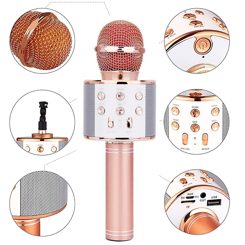 Micro karaoke bluetooth không dây, Mic hát karaoke không dây, Loa karaoke mini di động áp dụng cho nhiều thiết bị