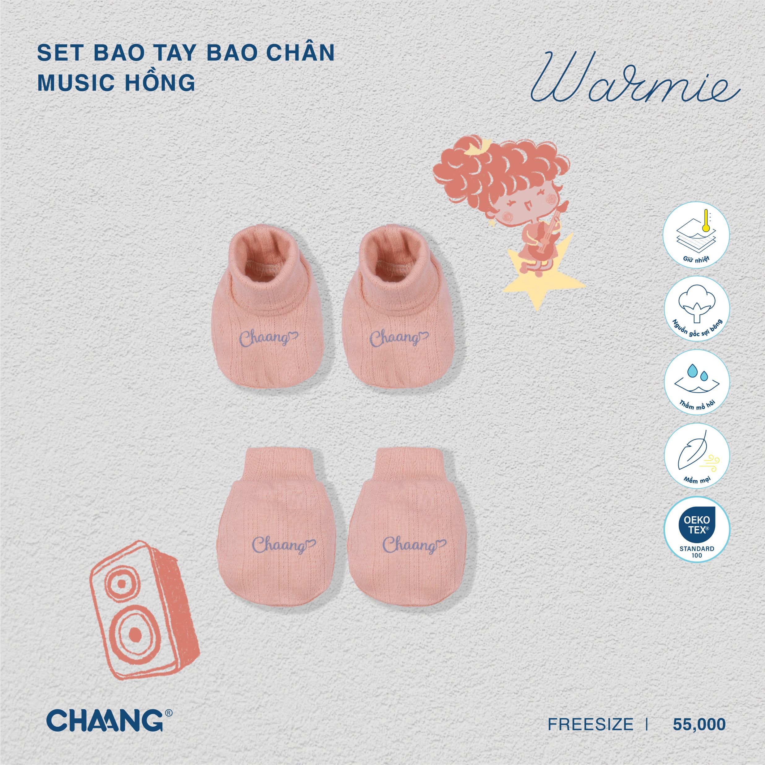 [CHAANG] Set bao tay bao chân sơ sinh Music Chaang