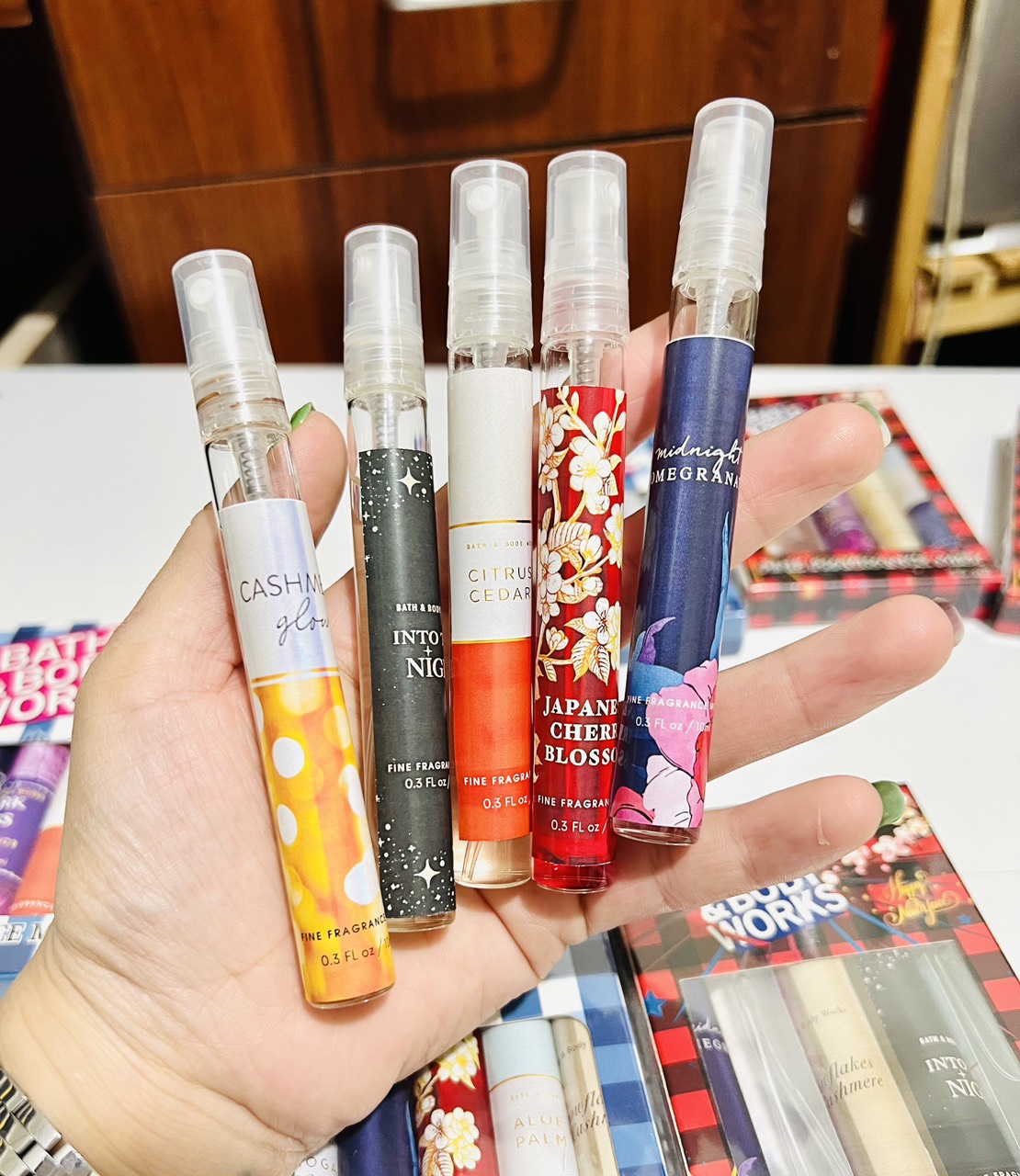 ( HÀNG MỸ ) Set 5 Chai Xịt Thơm Toàn Thân Body Mist Bath And Body Works 10ml Bath & Body Works (5 mùi ngẫu nhiên)