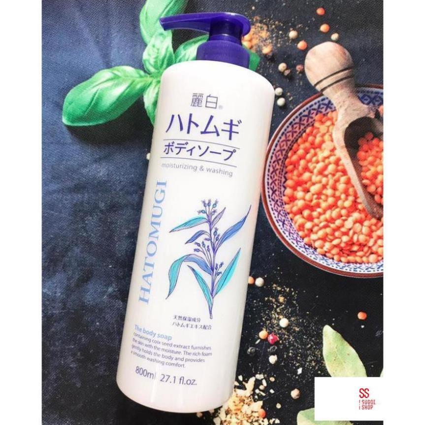 Sữa tắm hatomugi  trắng da ý dĩ Nhật Bản 800ml