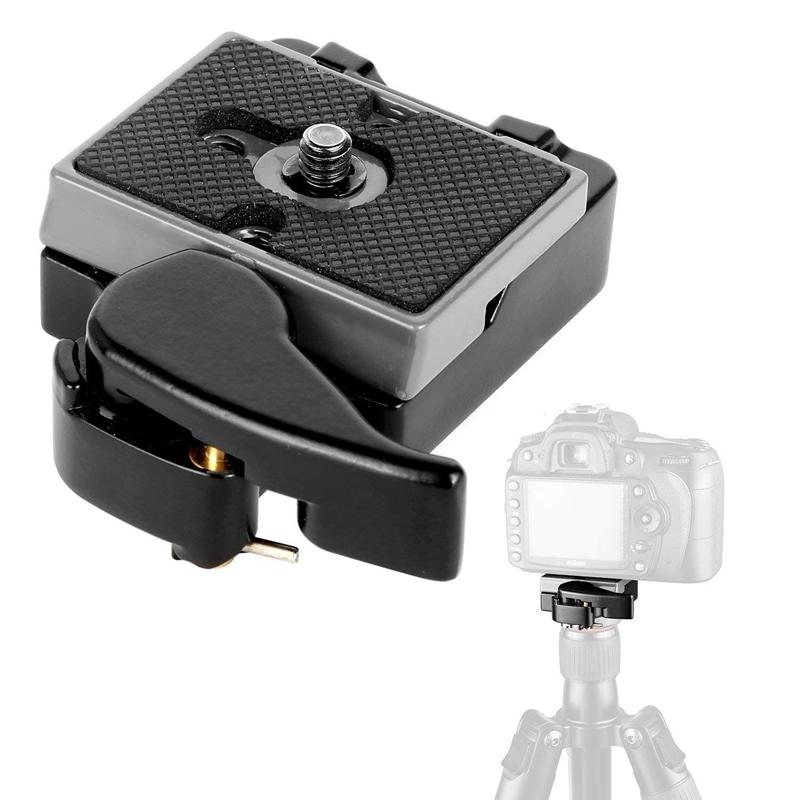 Black Camera 323 Quick Release Plate with Special Adapter (200PL-14) Compatible with Manfrotto 323 Tripod Monopod DSLR Cameras(New Version)