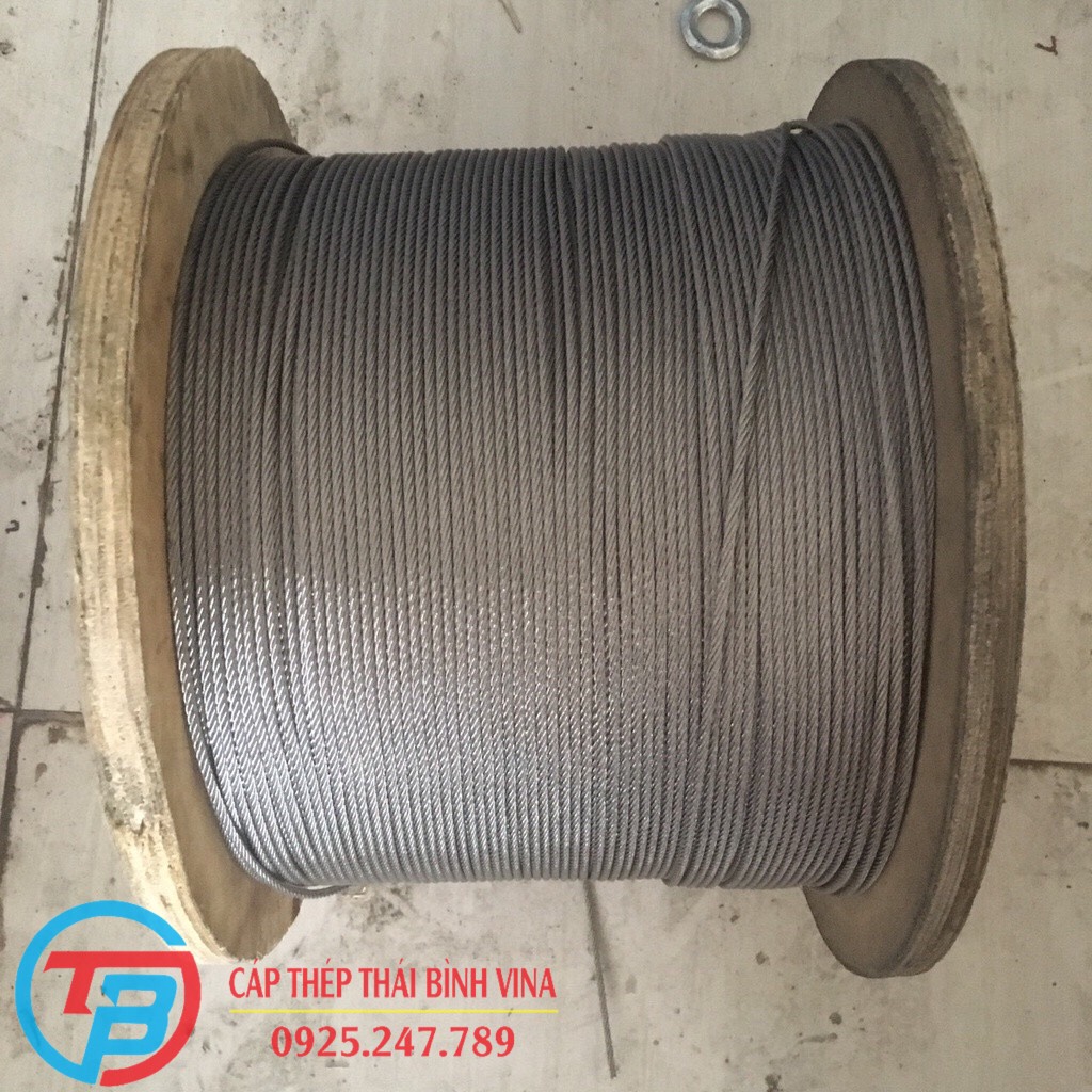 100 mét Cáp lụa 6 ly inox 304 hàng cáo cấp cáp thép THÁI BÌNH VINA