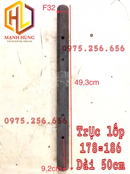 Trục lốp 178=186 dài 50cm phụ tùng máy cày