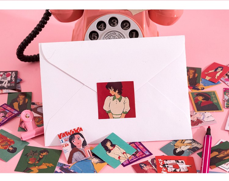 Hộp 46 stickers cô gái anime