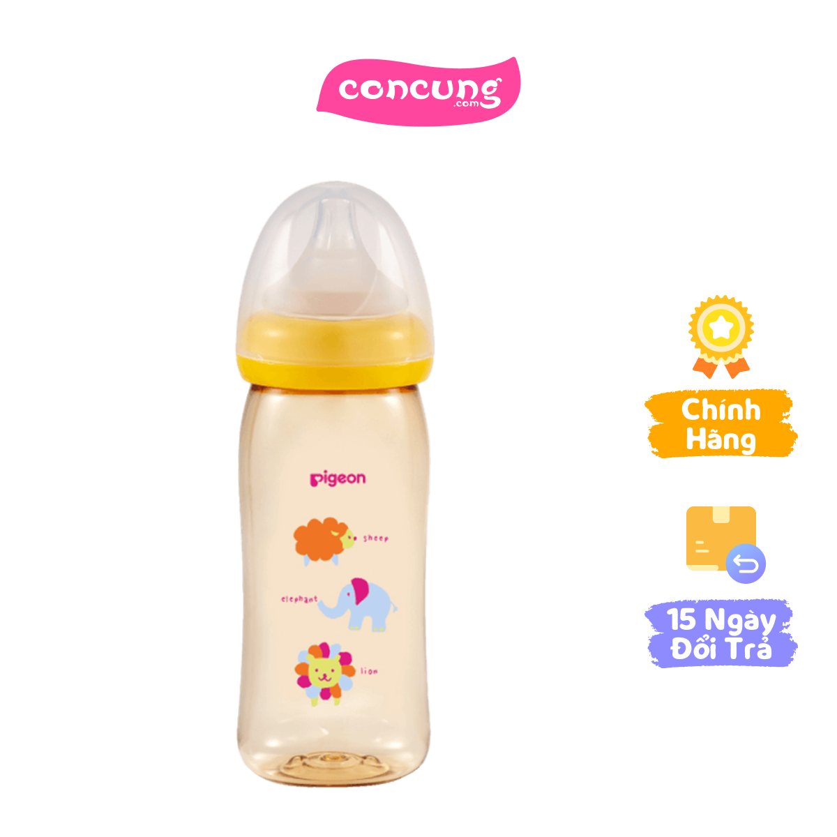 Bình sữa Pigeon nhựa PPSU Plus hình thú