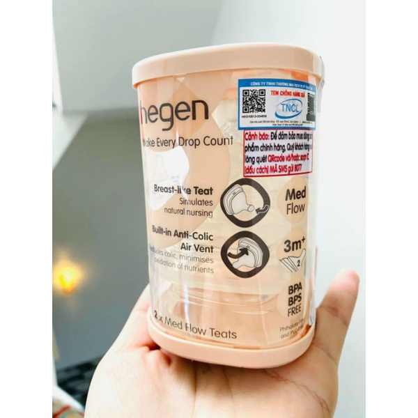 Núm ti Hegen thay thế bình sữa Hegen chính hãng đủ size