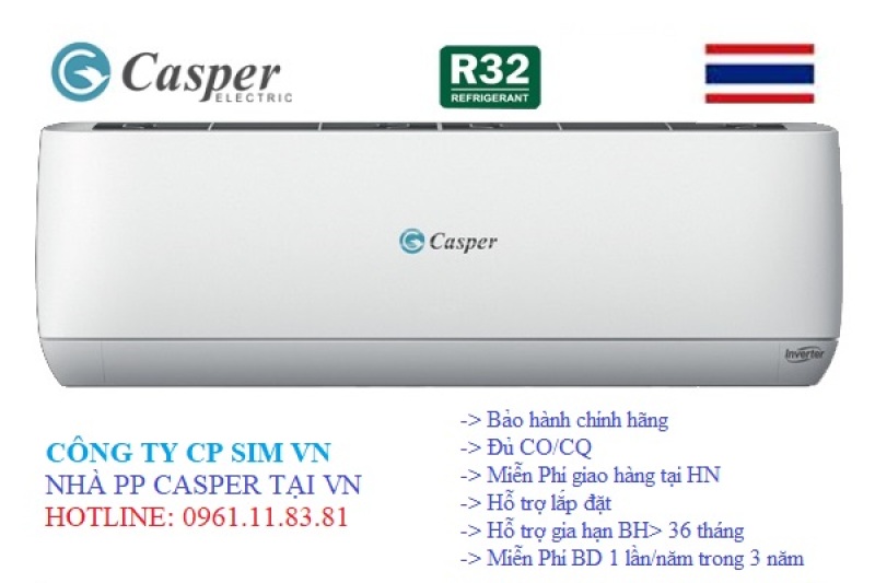 Điều Hòa Casper 9000 BTU, Gas 32 (SC-09TL32), New 2020