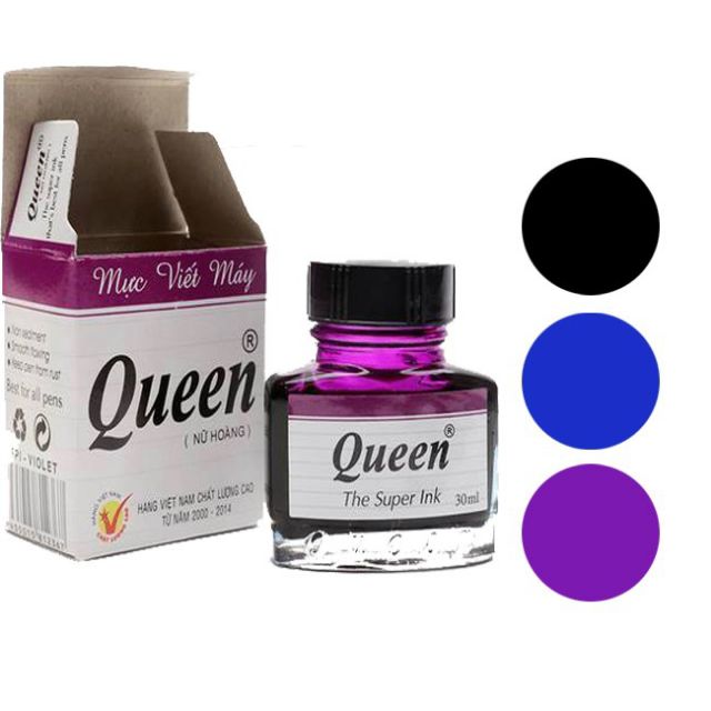 Mực queen ( giá 1 lọ ),. mực viết bút máy