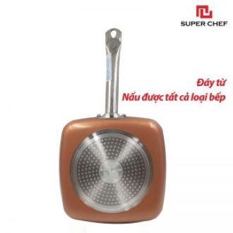 Chảo vuông SUPER CHEF tráng men Caramic cao cấp đáy từ 24cm