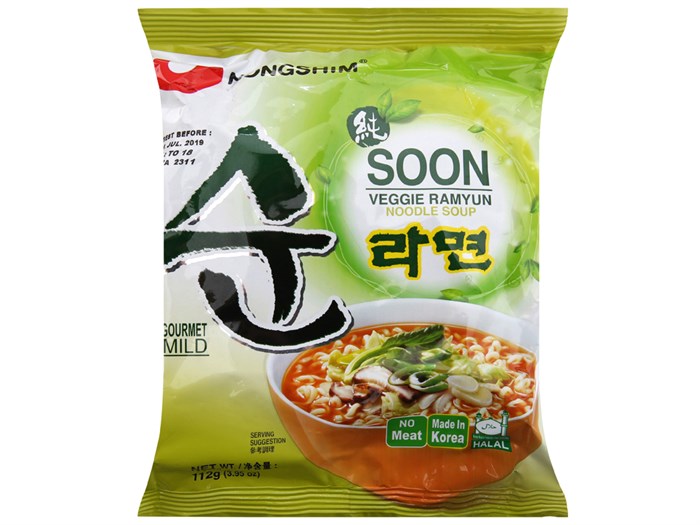 [ lốc 5 Gói] Mì CHAY Hàn Quốc Soon Veggie Nongshim (112g/gói)