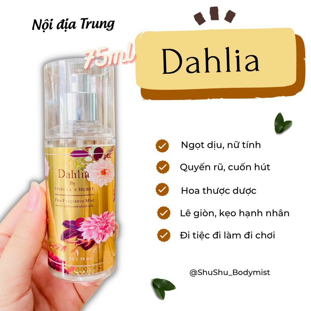 Xịt thơm body mist chai 75ml mới siu thơm - Vinecya’s