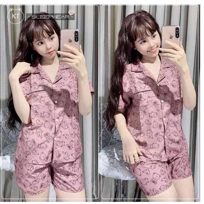 Bộ pijama đùi lụa form 40-60kg hari0221