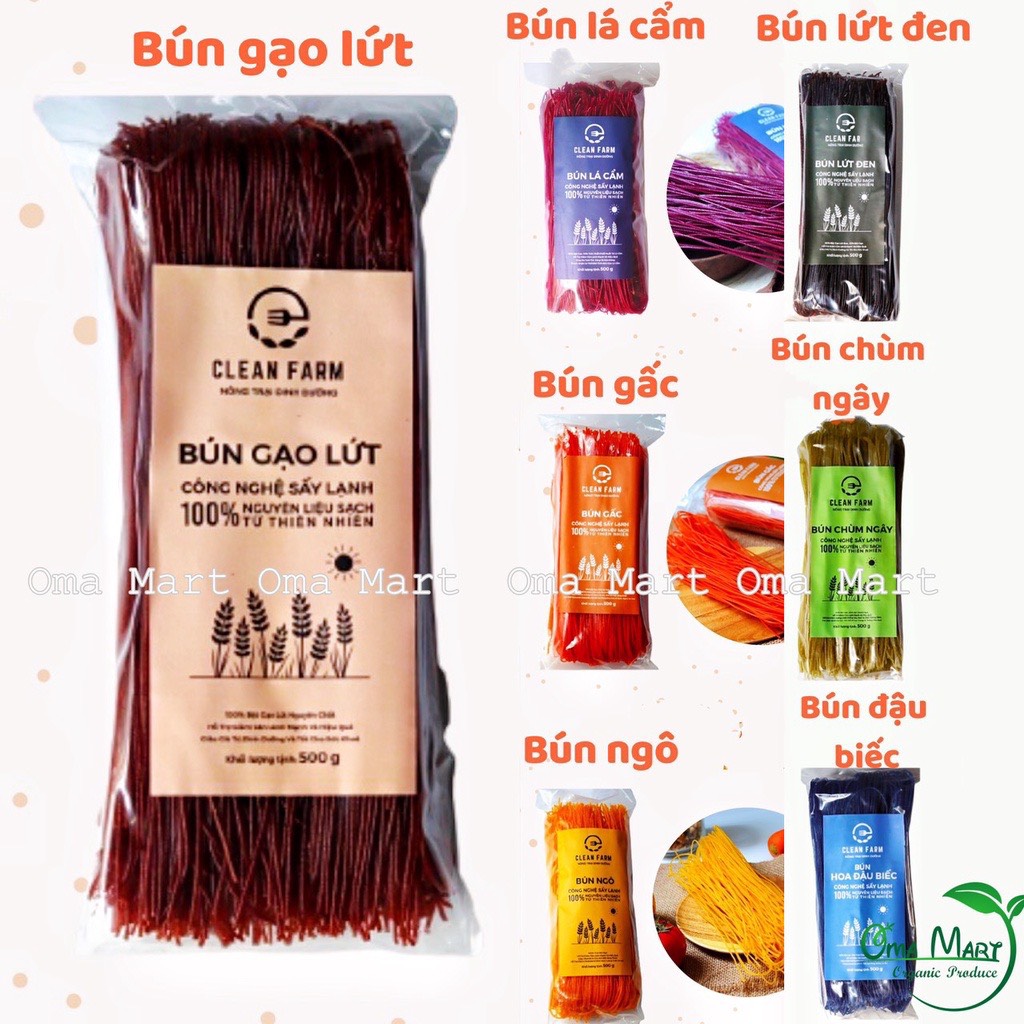 Bún gạo lứt, rau củ Clean Farm 500g (Eat Clean, Bé ăn dặm, Thực dưỡng...)