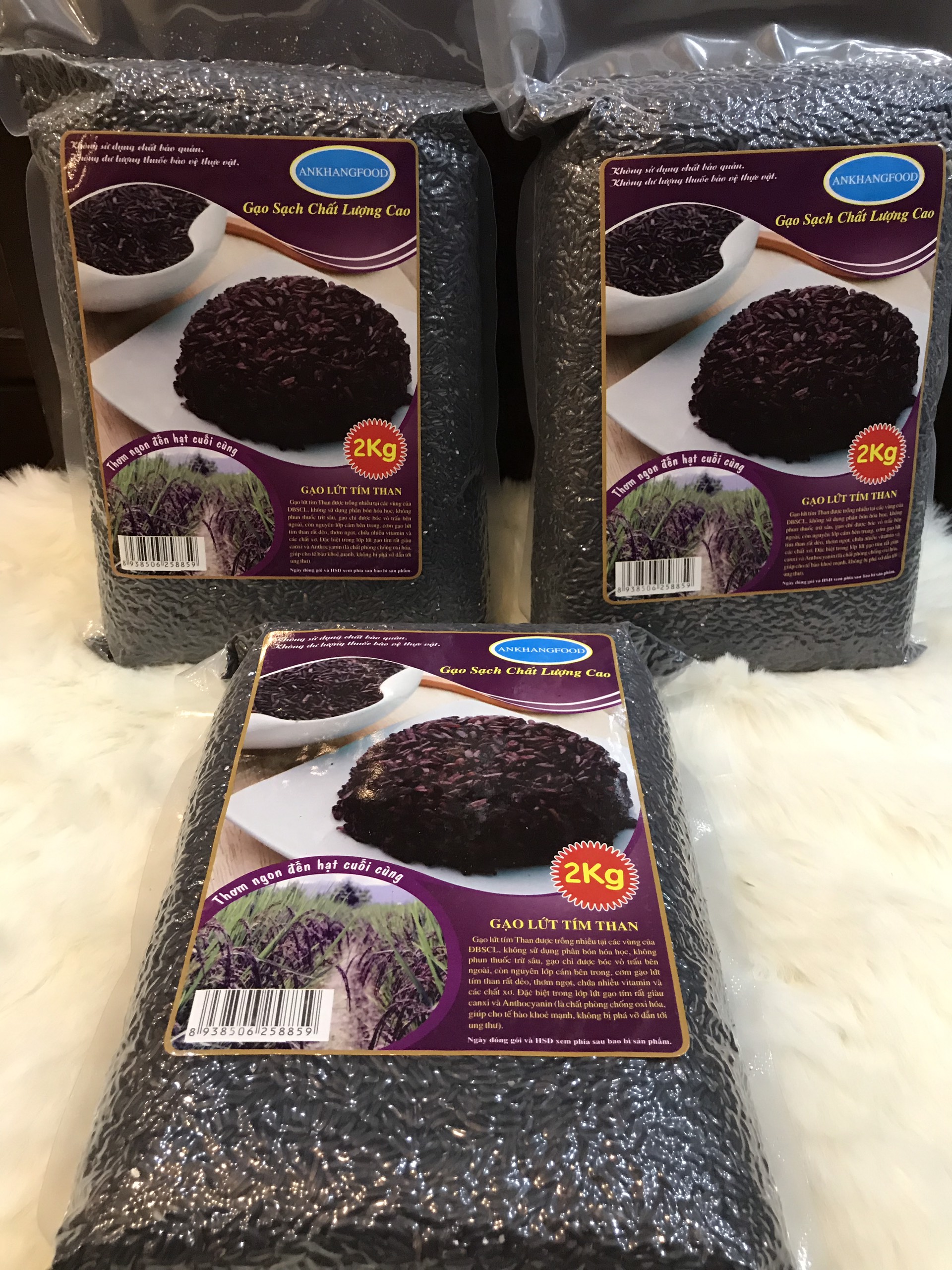 GẠO LỨT TÍM THAN AN KHANG FOOD ( HÚT CHÂN KHÔNG 2KG )