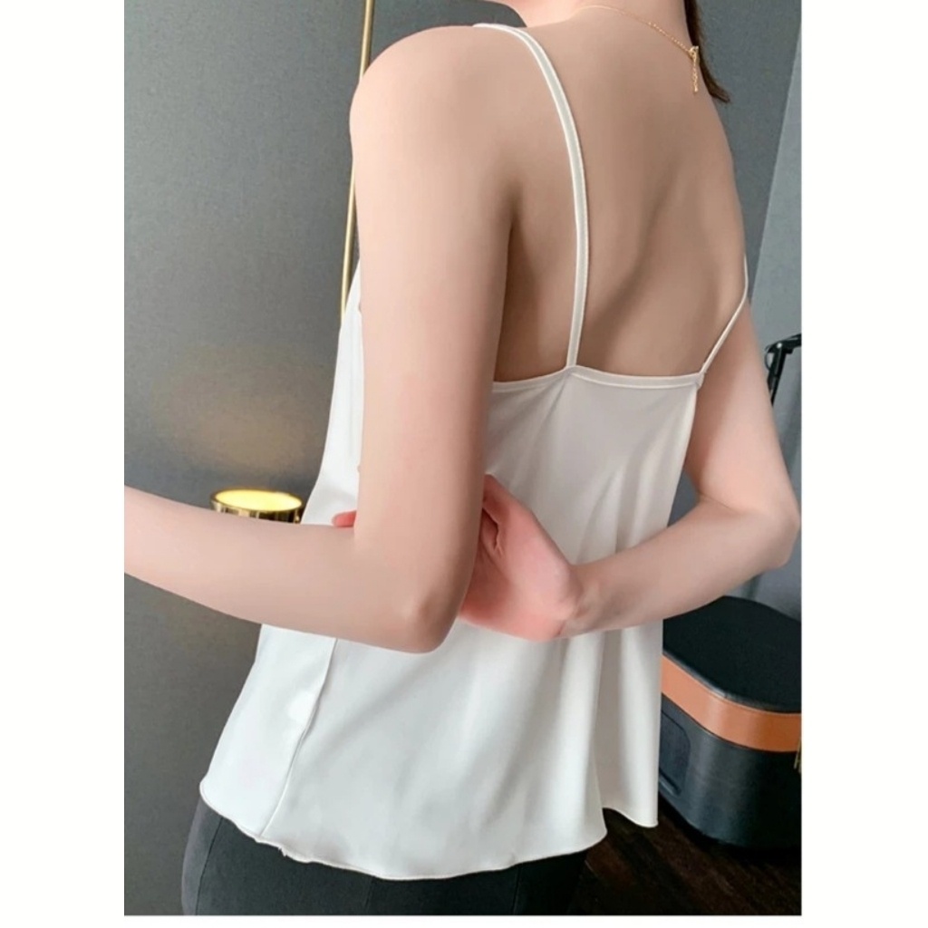 Áo Hai Dây Lụa Nữ Cổ Đổ