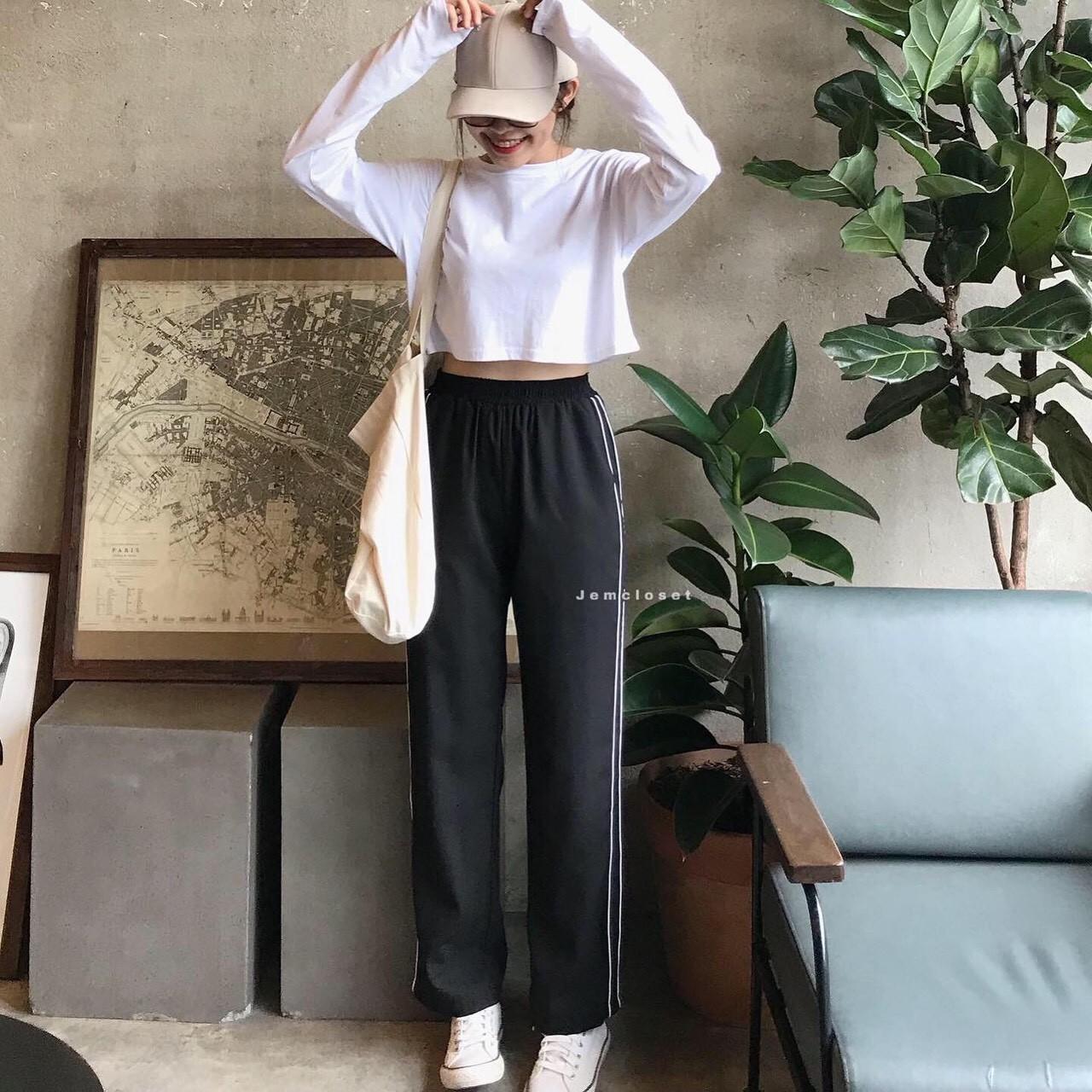 Quần baggy ống đứng 2 sọc nhuyễn cực xinh