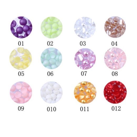 Set 12 Hạt Trai Nửa Ôm Phom 12 Màu SS6