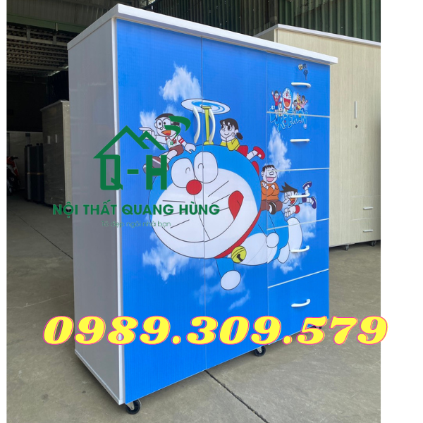 [HCM]TỦ NHỰA QUẦN ÁO CHO CÁC BÉ IN DOREAMON