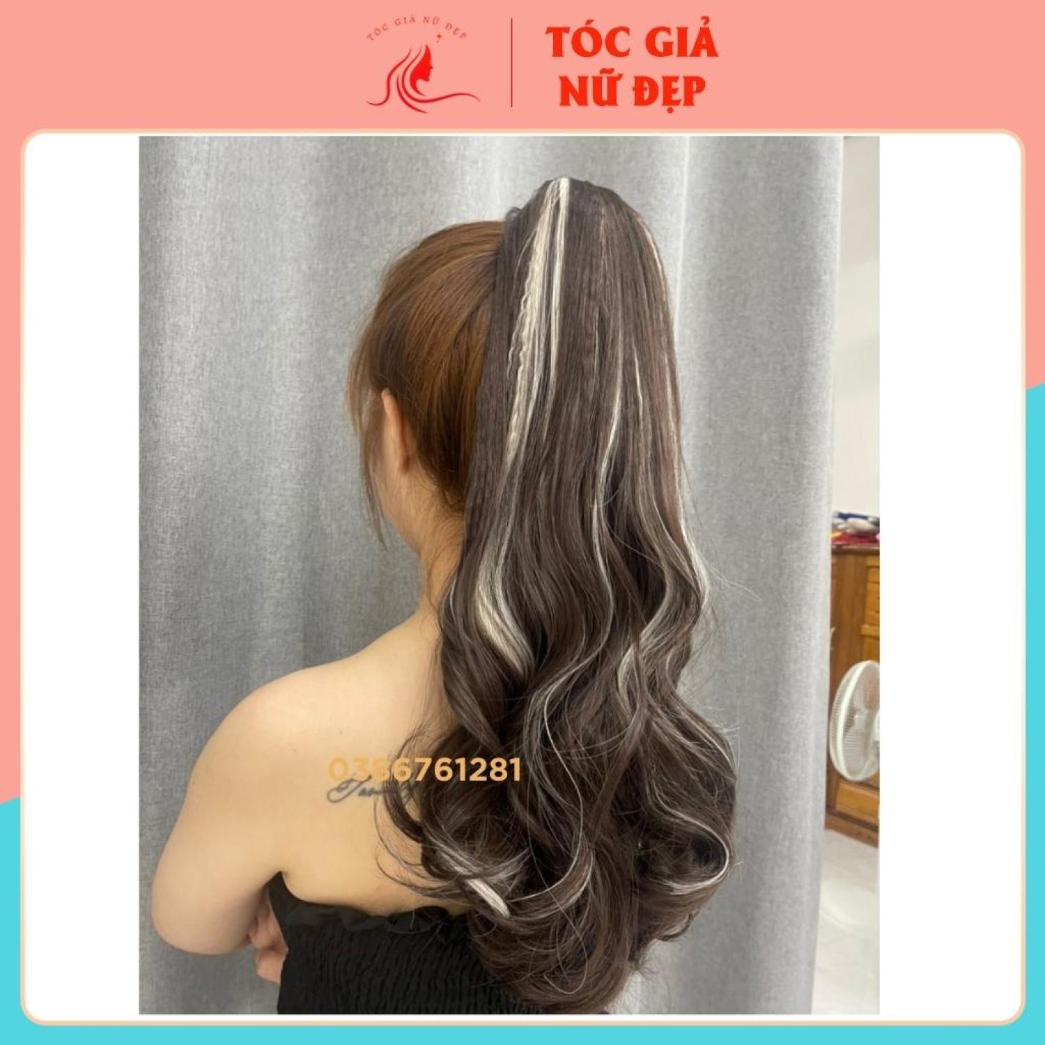 Tóc giả ngoặm móc line bấm phồng n50