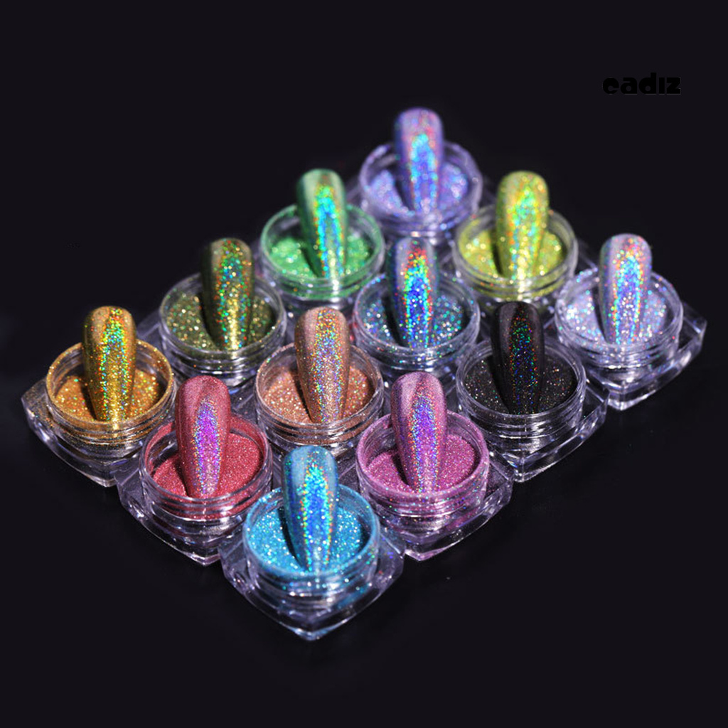 [Good Price] Set of 12 Jars of Mirror-Coated Powder Specialized for Nail Art