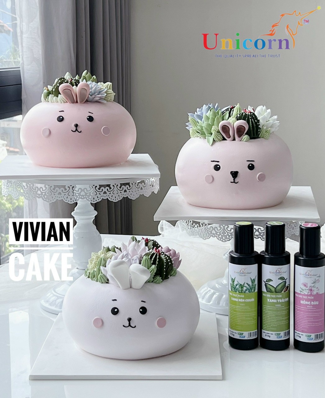 Màu Siro Thực phẩm Unicorn 24 màu (chai nhỏ 60g)