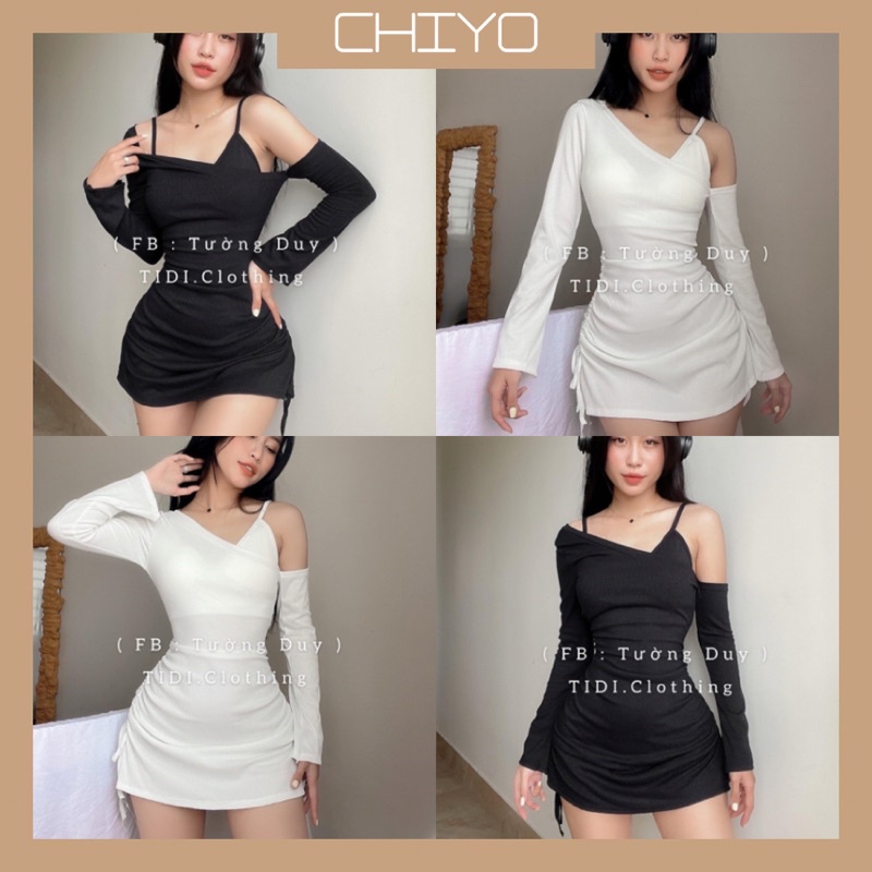 Set Đầm Kiểu Rút Dây Kèm Bra Trong Nữ Tính D97