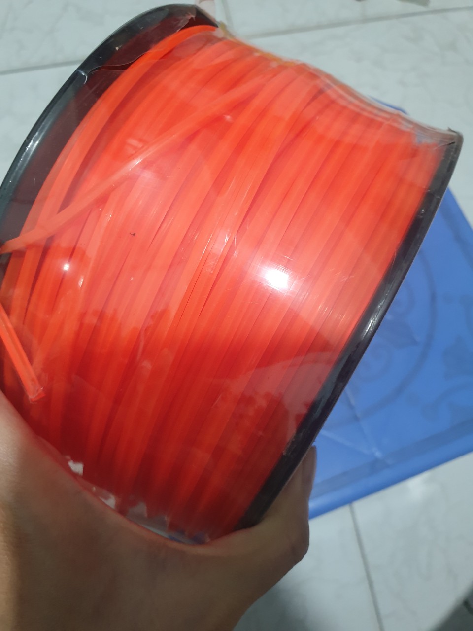 ( 100 MÉT) CUỘN CƯỚC CAM MÁY CẮT CỎ. CƯỚC VUÔNG. 3LY