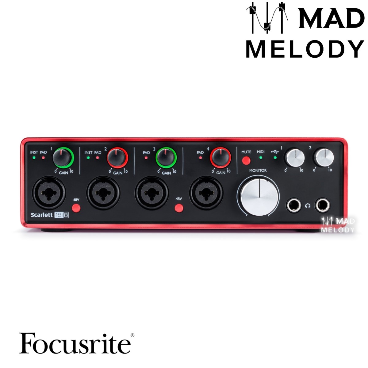 Focusrite Scarlett 18i8 USB Audio Interface (2nd Gen) [soundcard thu âm/làm nhạc chất lượng cao, đời thứ 2, NEW]