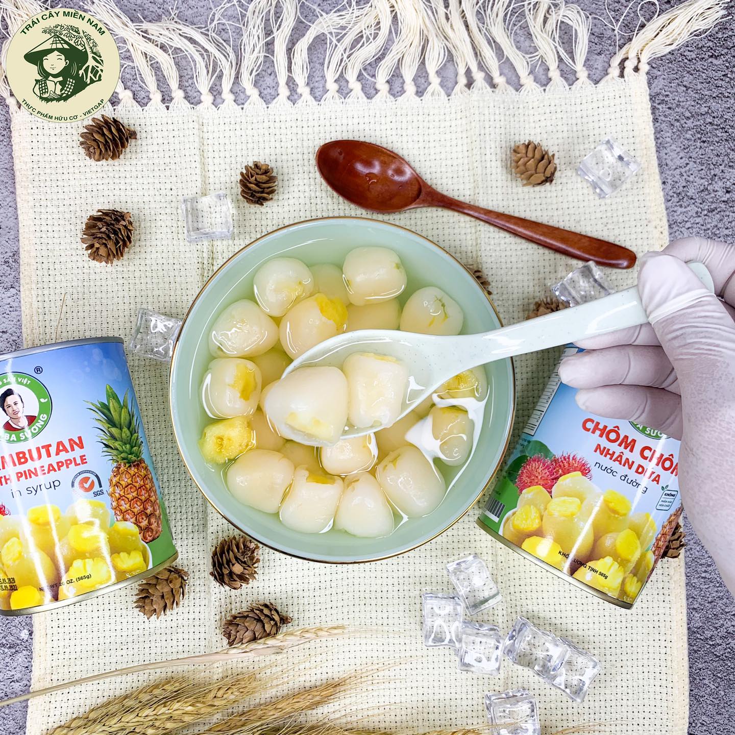 [HCM]Chôm chôm nhân dứa đóng lon cao cấp