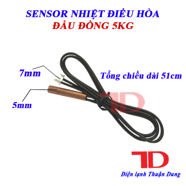 Đầu dò cảm biến dàn lạnh, Sensor nhiệt điều hòa đầu đồng và inox 5kg - Điện Lạnh Thuận Dung